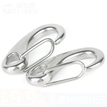 

2PCS M30 M50 M70 M100 304 Stainless Steel Egg-shaped Spring Buckle Lobster Hook Egg Shackle Wire Rope Hanging Shackle