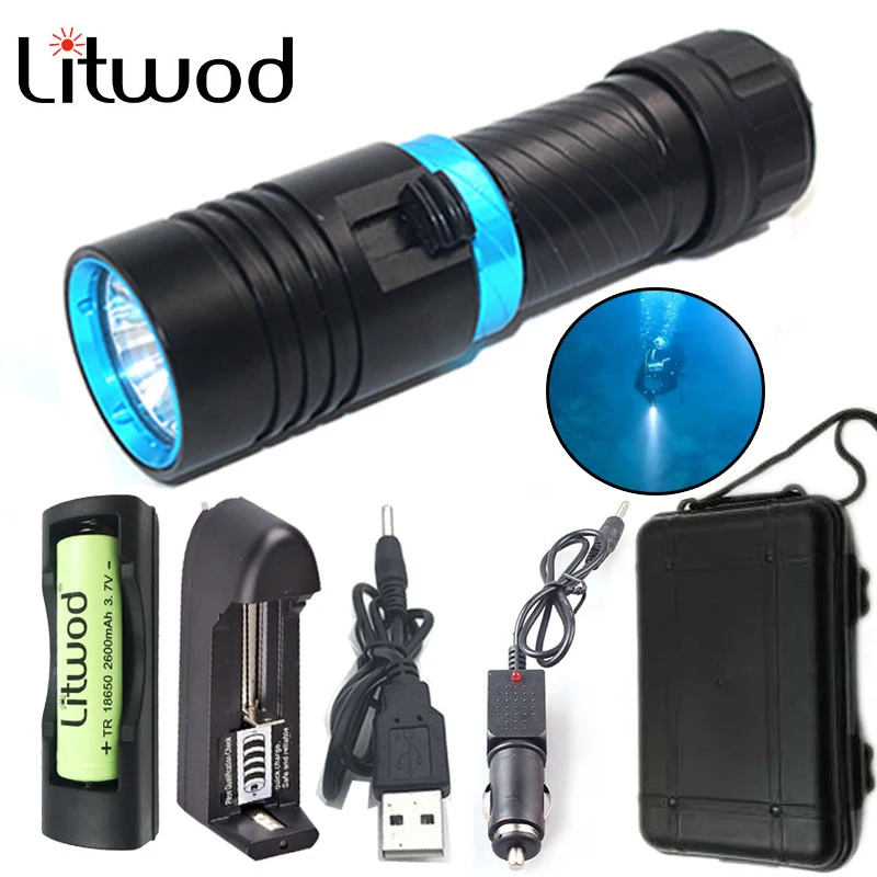 

Z30 D68 XM-L2 18650 or 26650 Diving flashlight LED Underwater Flashlights Waterproof Portable Lantern Lights dive light Lamp