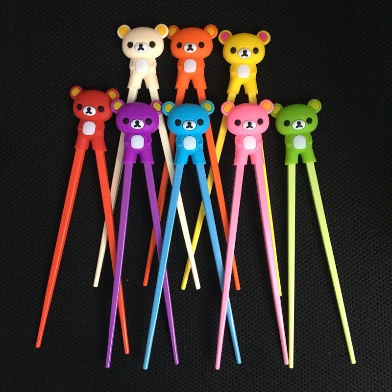 

2018 Bear chopsticks Children learning chopsticks Multi Color Cute Bear Learning Training Chopsticks For Kids Chopstick Learner