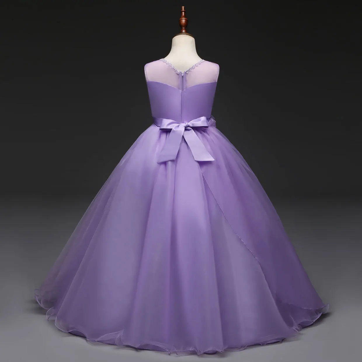 Роскошная юбка-американка для детей для девочек в цветочек с юбкой-годе, розового и белого цвета светильник фиолетового цвета, комплект вечерней одежды для длинный детский праздничный костюм бальное платье вечерние платья