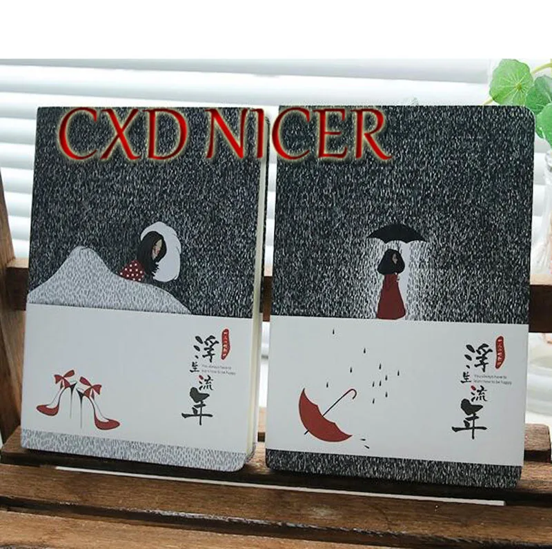 

Creative Literary Notebook Stationery Nostalgic Youth Diary Book Hardcover Horizontal Line Paper Planner Dd1352