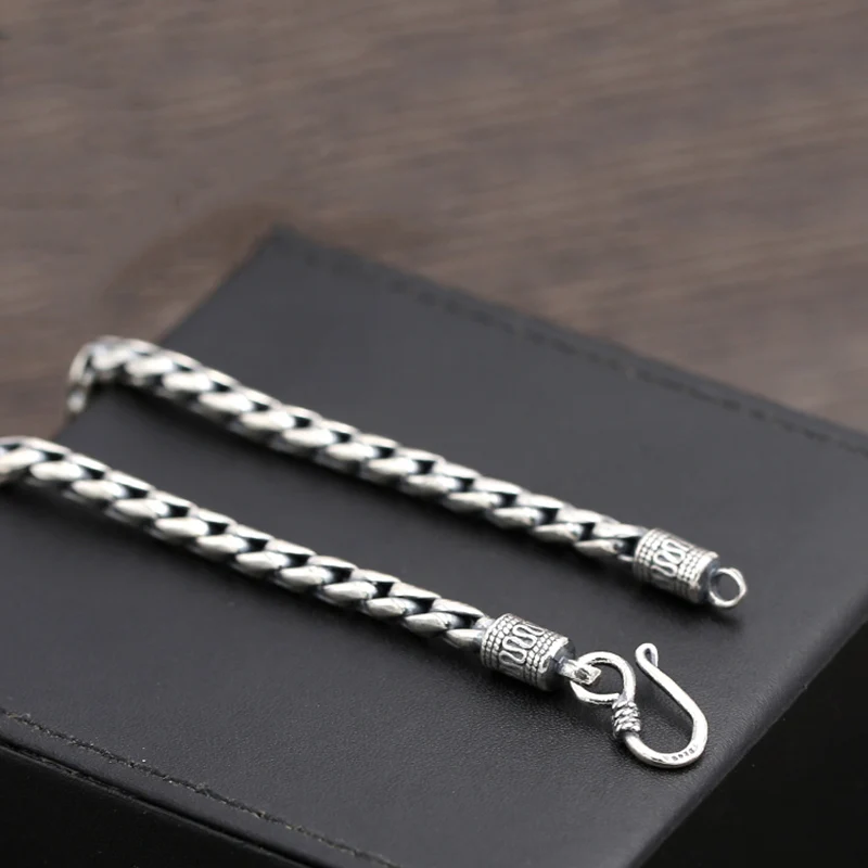 5 мм мужское ожерелье, Настоящее 925 пробы, серебряная подвеска в виде Кости Дракона, цепочка в подарок, модное ювелирное изделие N22