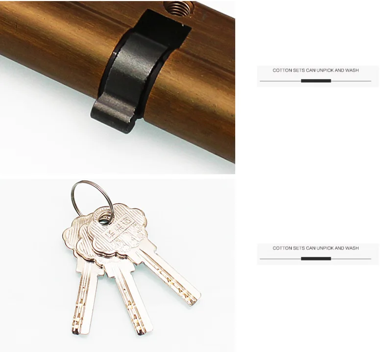 Gold Familiar Strands Commercial Core Interior Door Lock Cylinder Masses 70 MM Trees Crossroads Chains Head Brass