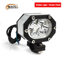 OKEEN 2019New Автомобильный светодиодный рабочий светильник для мотоцикла светодиодный головной светильник 60 Вт 6000 К белый стробоскоп мигающий стабильный светильник мото противотуманная фара
