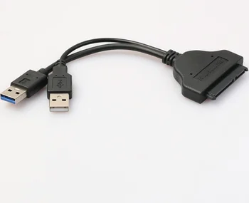 

100pcs/lot High Speed USB3.0 to 22 Pin SATA SATA 2.5" HDD Hard Disk Drive with USB2.0 Power Cable