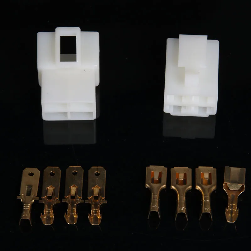 

10sets 6.3mm 4pin way automotive electrical motorcycle wire connector male female terminal socket plug for car ebike