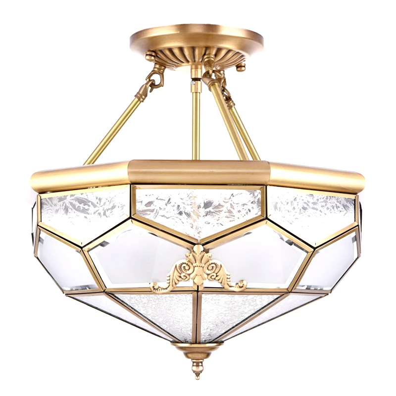 European Copper Ceiling Light hanging lamp full copper Toolery Vintage