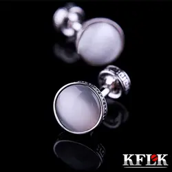 Kflk люкс рубашка Запонки кнопка манжеты мужские белый камень ретро Запонки Высокое качество хемелос abotoadura ювелирные изделия