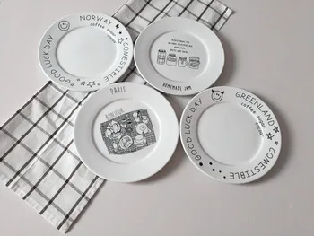 Paris Norway Denmark  China Cake Dishes And Plates Porcelain Pastry Fruit Tray Ceramic Tableware For Steak Dinner