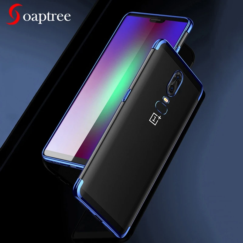 

Soaptree Case For OnePlus 6 6T Cases Silicone Plated Shinning Cover For OnePlus 5T Covers For One Plus 5t OP5T Fundas