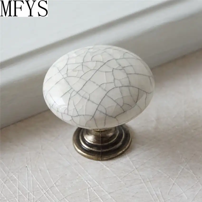 Ceramic Knobs Kitchen Cabinet Knobs Dresser Drawer Handles White