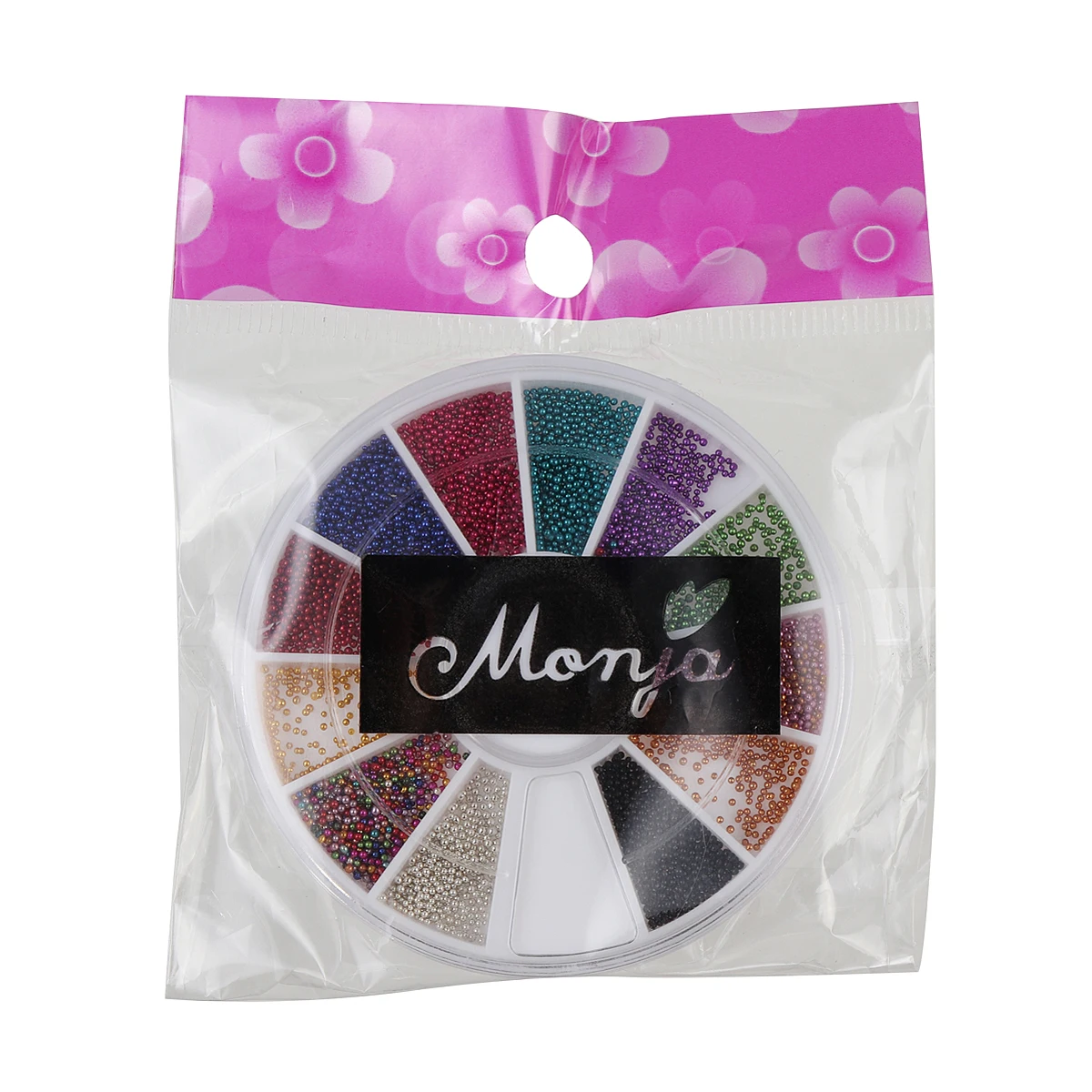 Monja, 12 цветов, 0,8 мм, металлическая мини-икра для дизайна ногтей, бусины, жемчуг, 3D Шарм, дизайн, стразы, аксессуары для ногтей, колесо