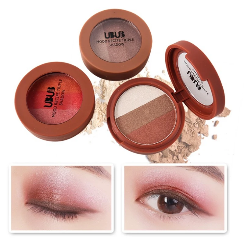 

UBUB brand Eyeshadow Palette Makeup Brand Mineral Nude Glitter Eye Palette Shades 3 Colors Shimmer Matte Pigment Eye Shadow