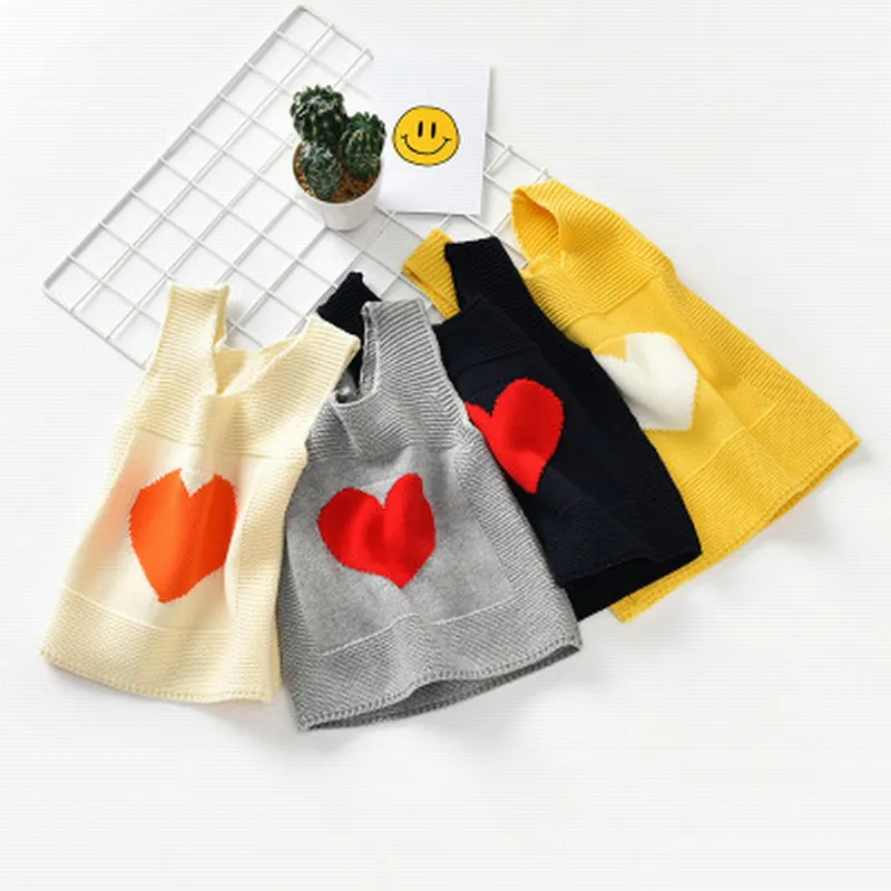 

2018 new children's wool vest baby cotton vest Sweater Spring Warm Girls Knit Vest