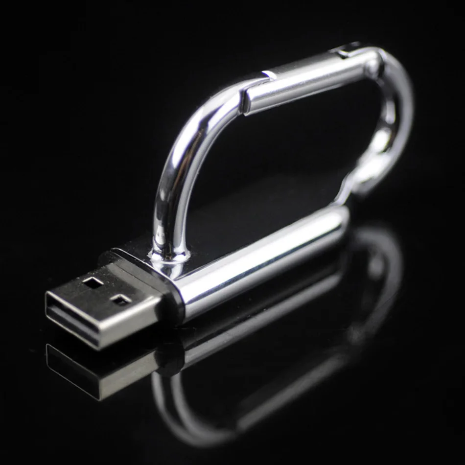 Металлический карабин USB флеш-накопитель 16 ГБ, USB флеш-накопитель 32 ГБ 16 ГБ 8 ГБ 4 ГБ флеш-накопитель с подвесной пряжкой карта памяти флешки u-диск