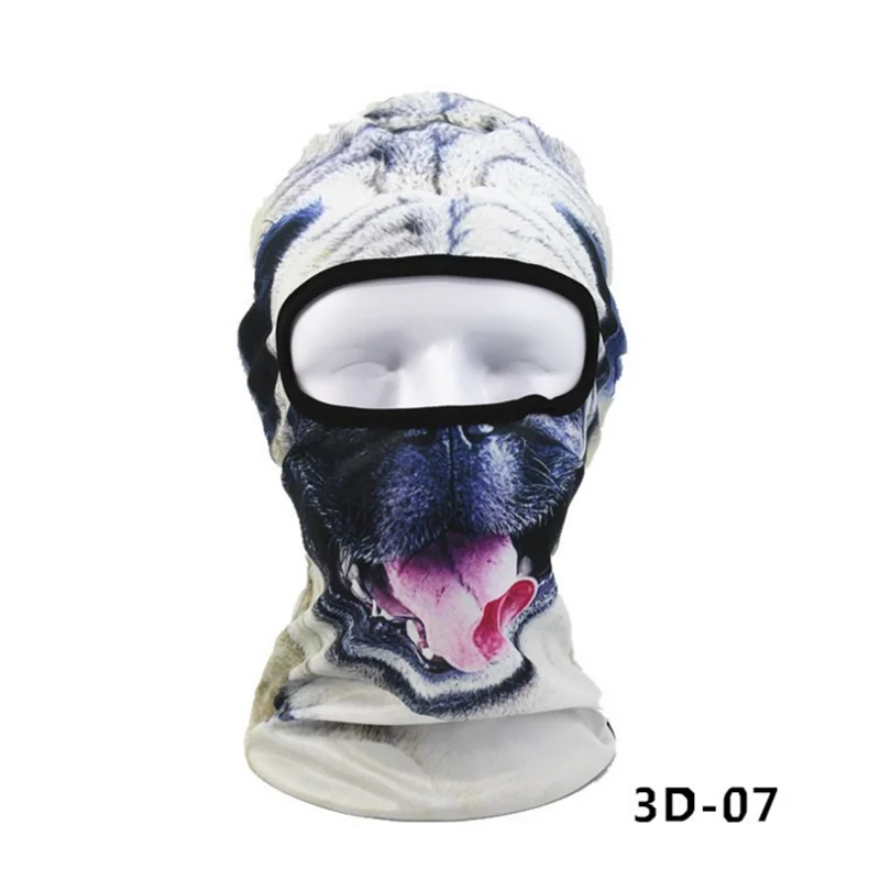 WOSAWE мотоцикл Балаклава 3D маска для лица Мужская для активного спорта, ветрозащитные крышки головы 3D Животный узор мотокросса маска для лица мото - Цвет: 3D-07