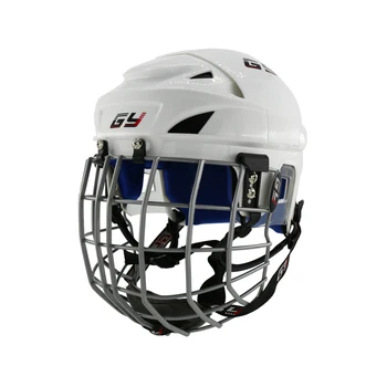 

2019 Upgraded Ice Hockey Helmet Combo Mask face Shield Cage Steel Guard Equipment Children hockey Gear Blue Impact Resistance