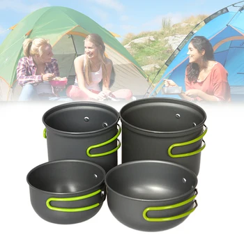 

New Ultralight Outdoor Camping Cookware 2 pots Utensils Hiking Picnic Backpacking Tableware Pot Pan 2-3 person pot