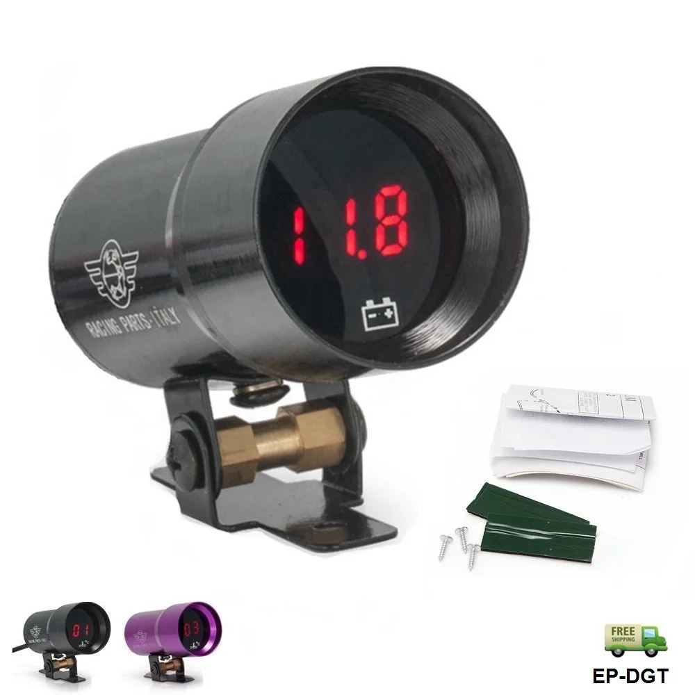

37mm - Compact Micro Digital Smoked Lens Gauge Volt/Water Temp./ Oil Temp./Oil Press./Tachometer/Vacuum etc. EP-DGT-FS