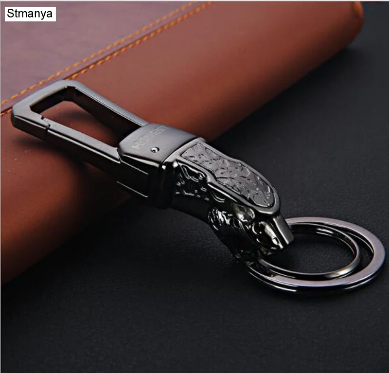 

Honest Hot Top quality Metal Keychain Women Men Leopard head Bag Charm Accessories KeyChains Best Gift jewelry K1565