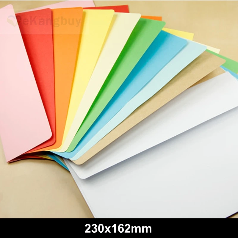 

50pcs 230x162mm(9" x 6.3") 160g Color Paper Envelopes Wedding Business Invitation Envelope