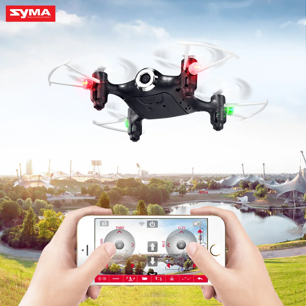 SYMA X21W Карманный FPV мини Дрон с камерой Квадрокоптер Вертолет радиоуправляемый Wifi