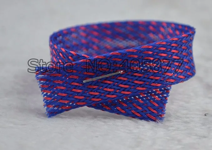 16MM Nylon Mesh Purple+Red Screen Braided Sleeving For DIY HIFI audio video cable wire