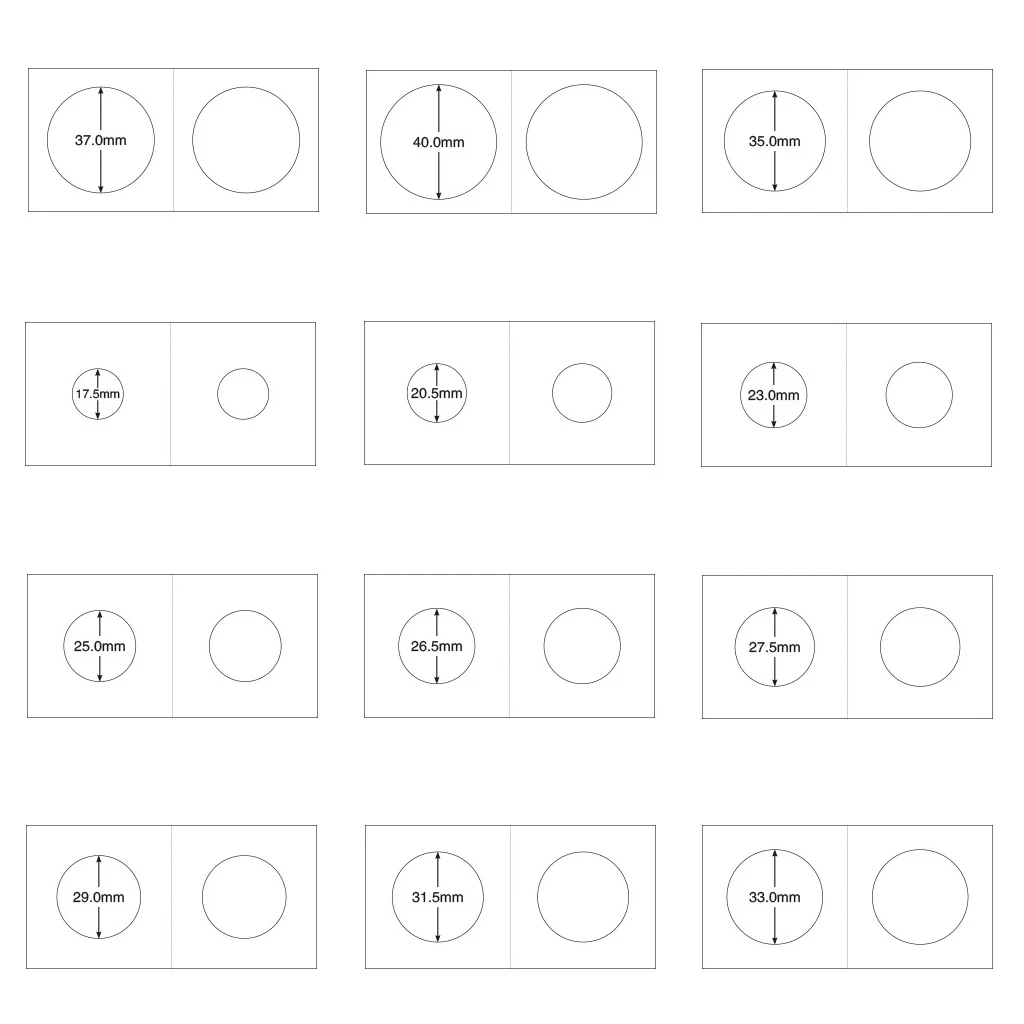 100x 2x2 Cardboard Coin Storage Holder Protective Case Box Flips Mylar Fits 26.5mm/40mm Dia. Coins