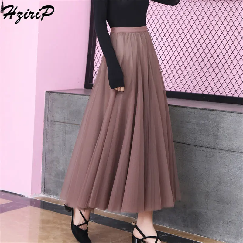 Hzirip, летняя новинка, трапециевидная юбка, эластичная, плиссированная, в стиле ампир, свободная, однотонная, элегантная, для женщин, на каждый день, простая, до середины икры, юбки, 7 цветов