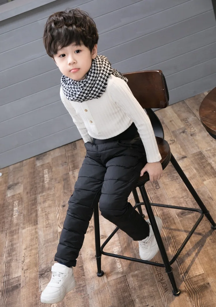 Beste Casual Meisje Jongen Winter Broek Katoen Gevoerde Dikke Warme Broek Waterdicht Ski Broek 10 Jaar Elastische Hoge Taille Baby Kid broek