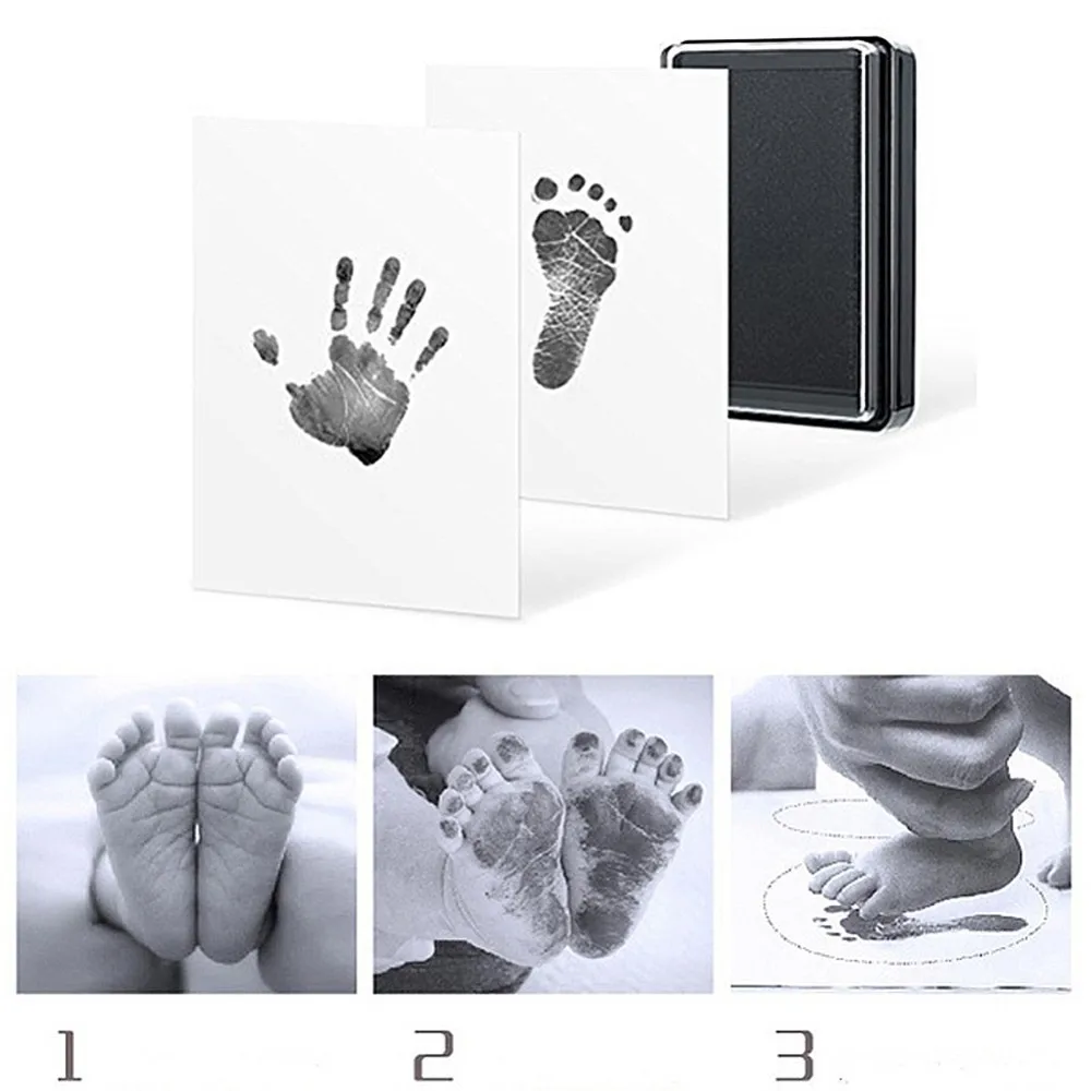 

Baby Handprint Footprint Non-Toxic Newborn Imprint Hand Inkpad Watermark Recording infant growth Toys Footprint Ink Pad