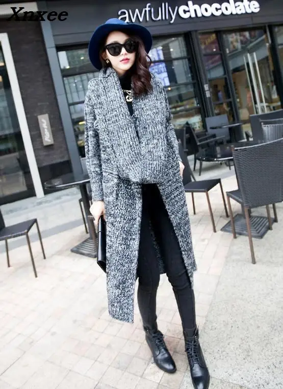 Thick Long Women Sweaters and Cardigan Long Sleeve Winter Coat Women Loose Solid Top Femme Xnxee Thick Long Women Sweaters and Cardigan Long Sleeve Winter Coat Women Loose Solid Top Femme Xnxee