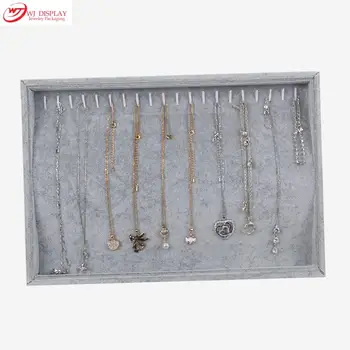 

Sperior Gray Ice Cream Velvet Jewelry Display Storage Display Tray Case Fit Necklace Pendant Jewellery Showing Stand Holder Rack
