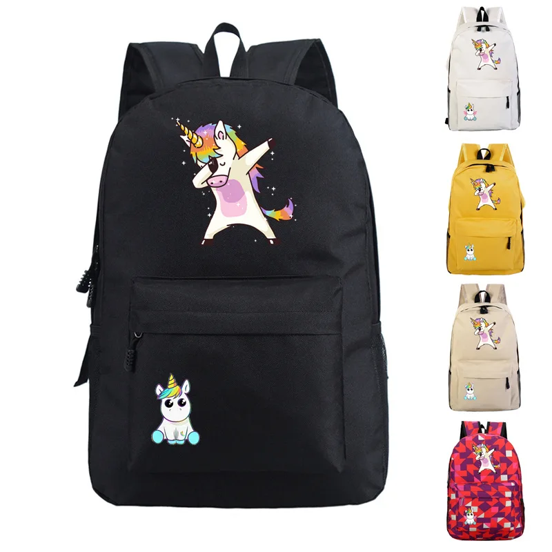 

unicorn pattern backpack High quality waterproof female casual schoolbag Female student school bag zaino porta pc