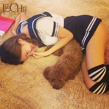 

Bow tie student suit Sexy Sailor Uniform Game uniform Close-fitting jacket with split skirt sexy underwear Leechee A184