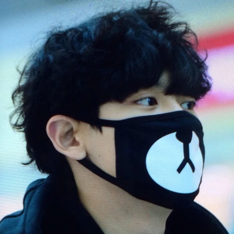 

Unisex Black Bear Cycling Anti-Dust Tool Cotton Cute Bear Mouth Face Mask Korean Style Kpop EXO Protective Cover Masks