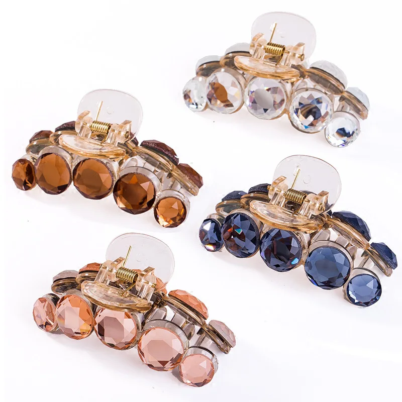 

Hair Accessories Crystal Hair Claws Hairpins For Girls Trendy Clip Full Rhinestone Crab Claws for Women Girl