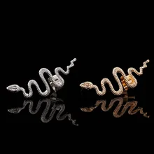 WLP jewelry 2017 New Fashion heart snake earring Punk Rhinestone Clip Earrings For Women Angel Wing heart Earring new Ear Cuff