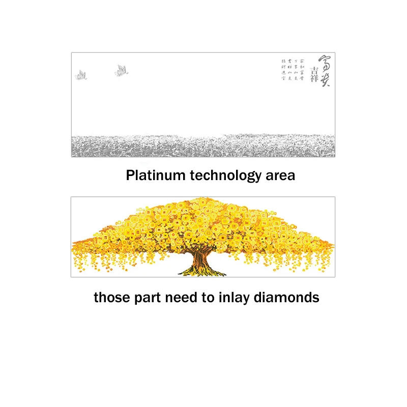 Платиновая Алмазная вышивка крестиком специальная форма алмазная вышивка 5d мозаичный узор Счастливое дерево Настенная Наклейка Декор новейшая