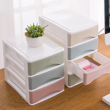 

Plastic Organizer Drawer 3-Drawer 4-Drawer Storage Organizer for Cosmetics, Makeup, Beauty Products or bathroom Office Supplies