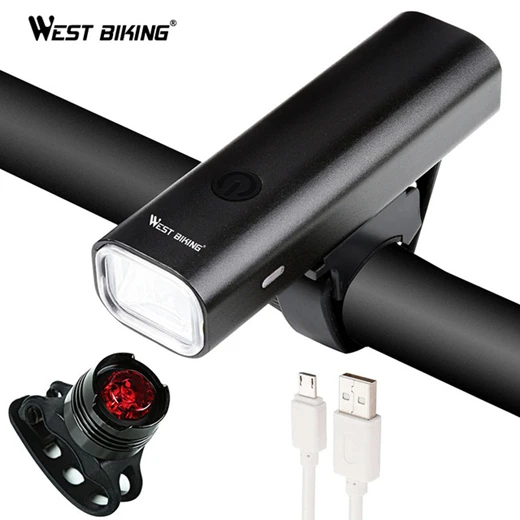 WEST BIKING велосипед светильник набор Водонепроницаемый вспышка светильник головной светильник с сзади потепление хвост светильник для езды на велосипеде USB велосипедная передняя лампа - Цвет: Front Taillight Set1