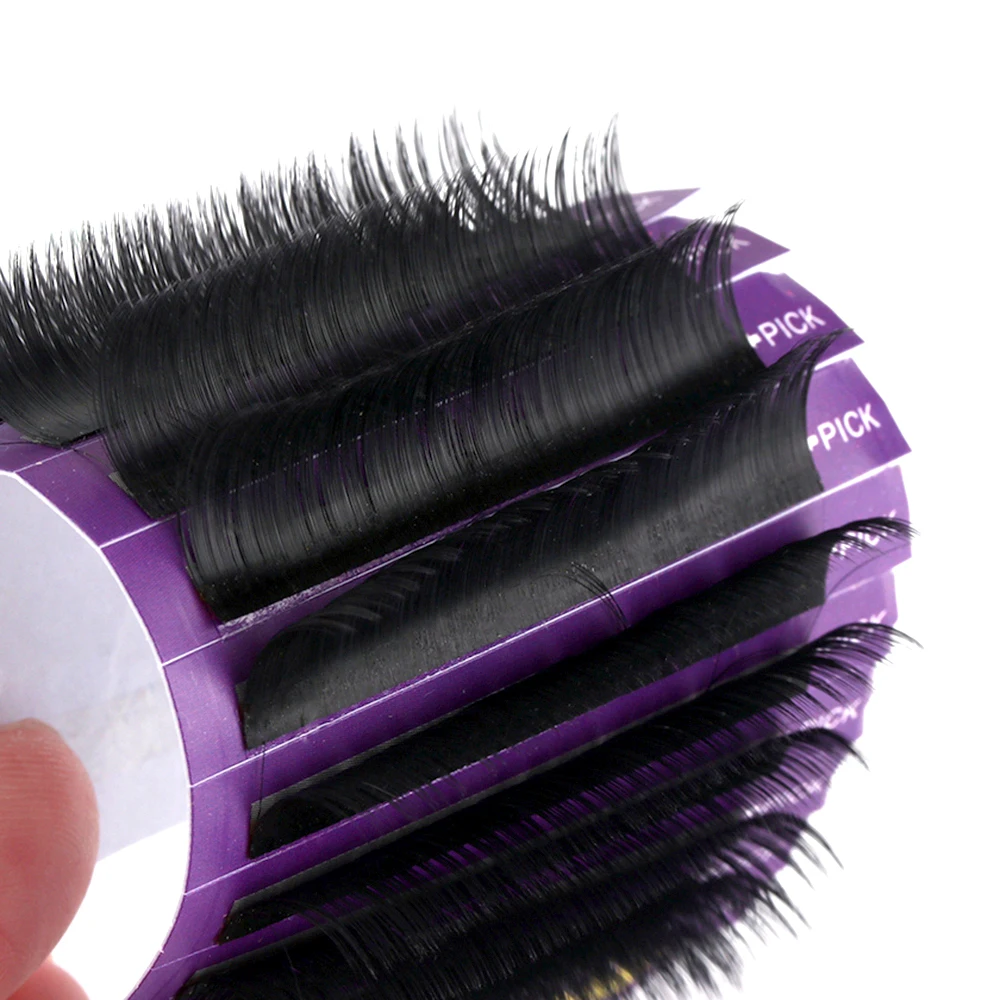 

1 Set Individual Soft Faux Mink Lashes 0.05mm B/ C/D Curl 12 lines Volume Handmade Black Natural Eyelashes Extension Tools
