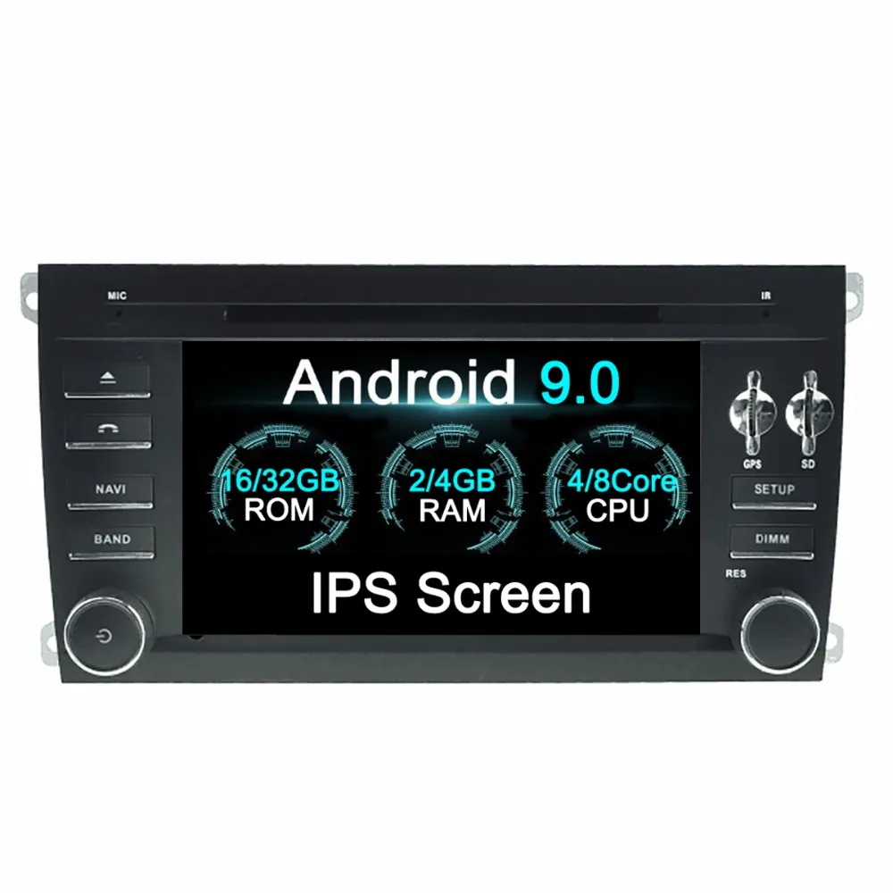 

2 Din Android 9.0 Car DVD Multimedia Player GPS Navigation for Porsche Cayenne 2003-2010 Radio fm stereo Head unit IPS 8 CORE