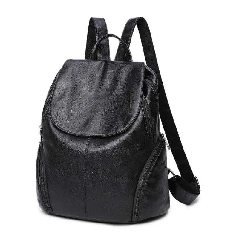 

Women Backpack Soft PU Leather Girl Schoolbag Large Capacity Fashion Travel Bag Shopping Bags For Women 2019 New Summer