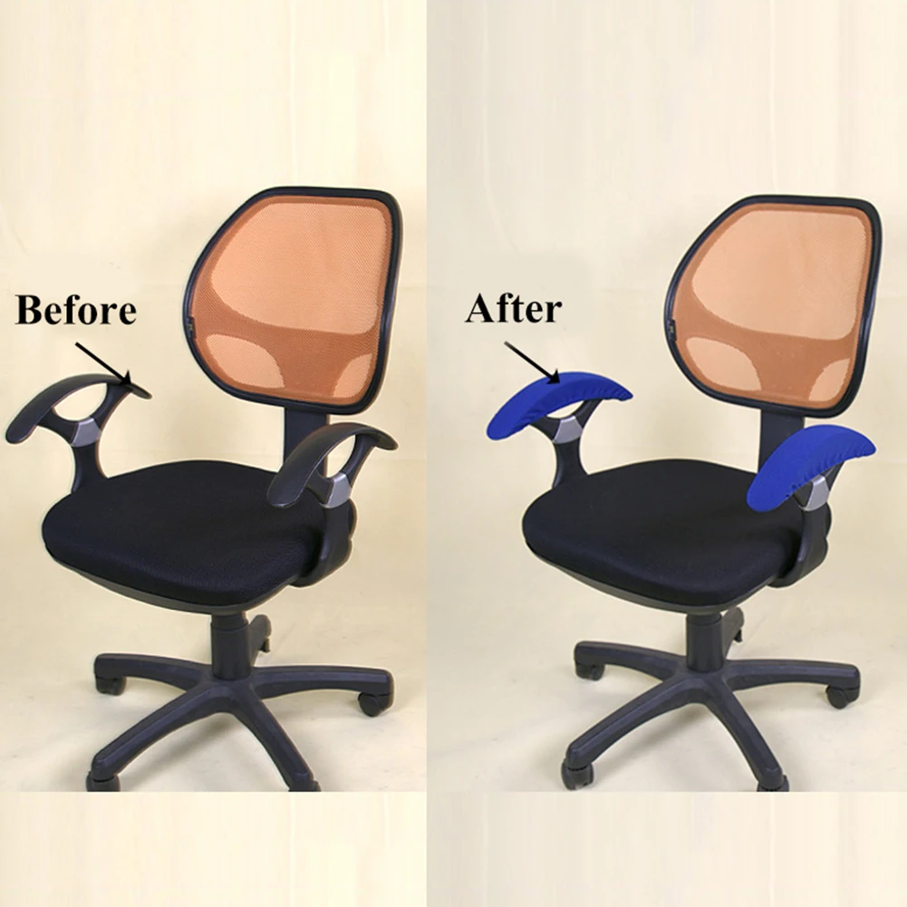 2pcs Elastic Chair Armrest Cover Protectors Desk Chair Arm Slip Covers Blue Furniture Slipcovers