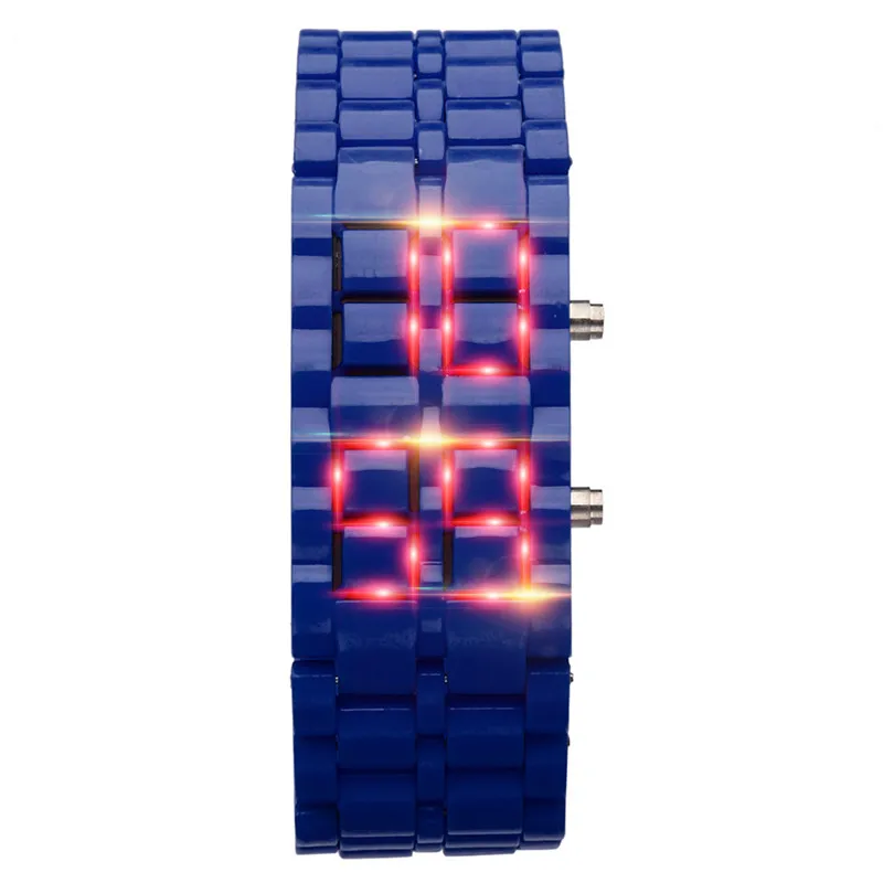 

Men Women Watch New Iron Samurai Metal LAVA LED Hour Bracelet Sports Watches Man Watch 2019 Digital Relogio Sport Masculino WD
