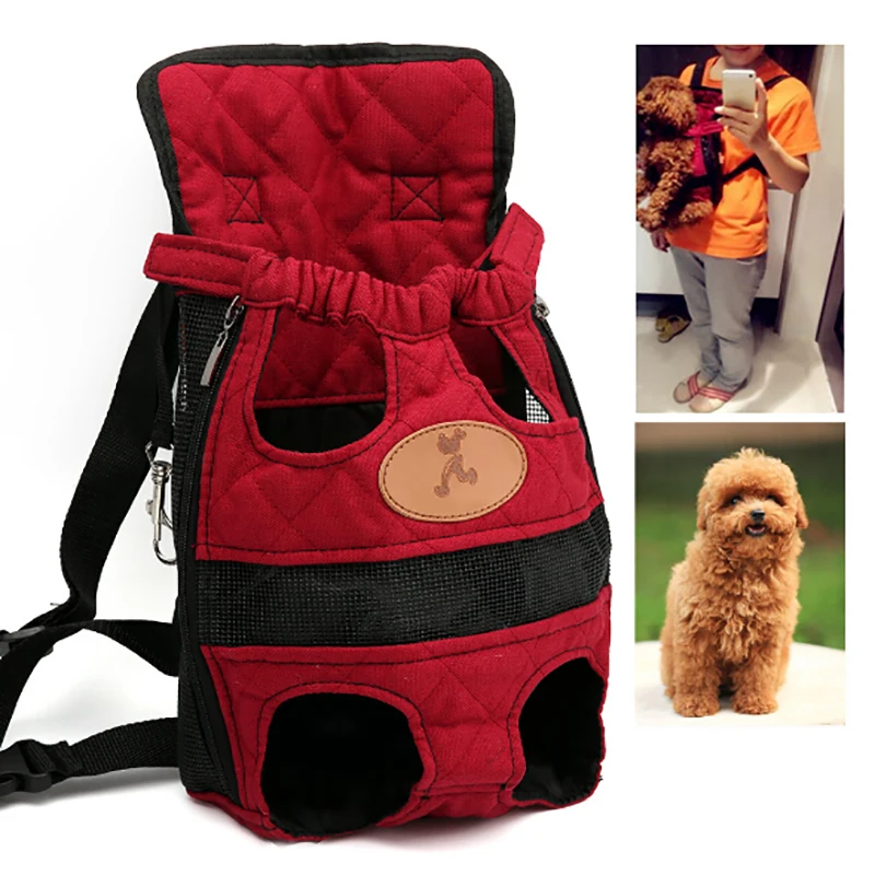 Fashion Dog Cat Vest Carrier Breathable Oxford Cloth Travel dog Backpack Red Color Pet Bags