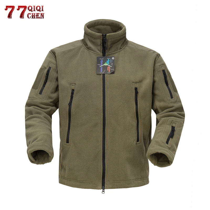 

Winter Tactical Thicken Fleece Jacket Men Warm Polar Military Army Thermal Jacket Patchwork Multi Pocket Men Outwear Hoodie Coat
