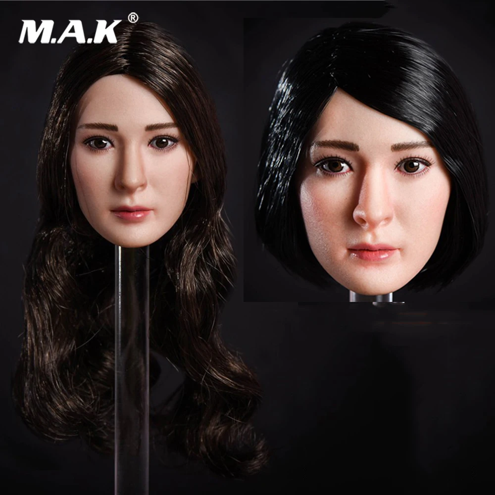 1/6 China star Yang Mi Figure Head Model Female Head Sculpt Black Hair 12" Action Figure Collection Doll Toys Gift