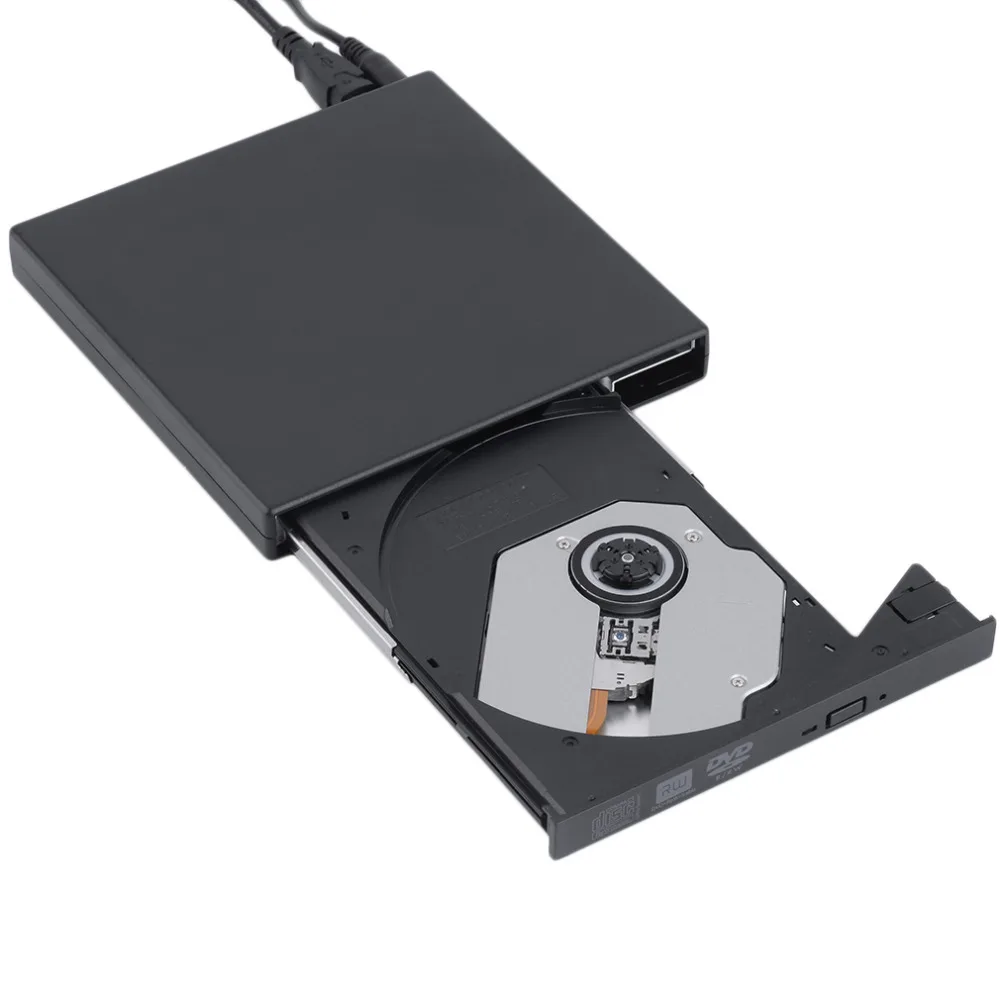 

New black USB 2.0 External CD+-RW DVD+-RW DVD-RAM Burner Drive Writer For Laptop PC Wholesale dropshipping